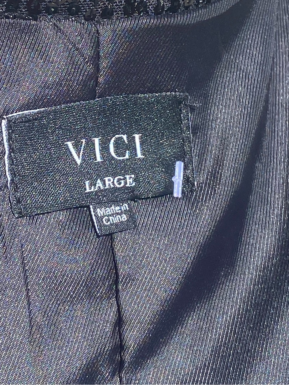 Vici Large Black Sequin Lapel Blazer - Picture 9 of 12